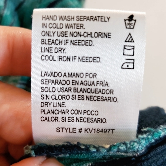 1179 * Patrons of Peace Tropical Print Tank Blue Green Size Unknown - Picture 5 of 7